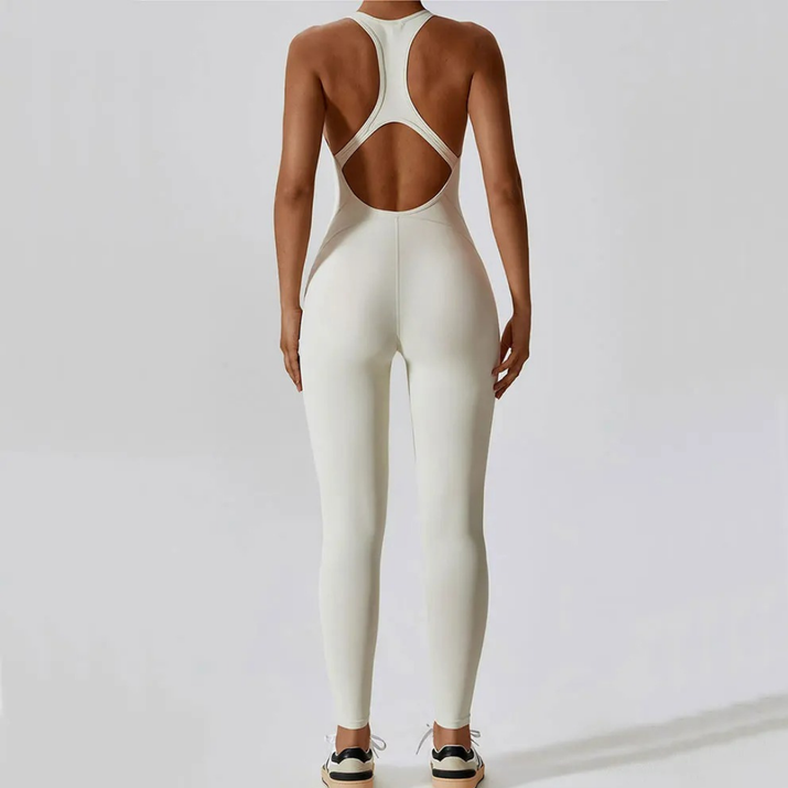 Sırt Dekolteli Spor Tulum