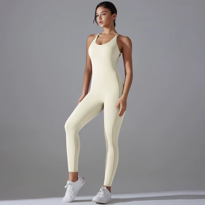 Çapraz Sırt Dekolteli Tulum